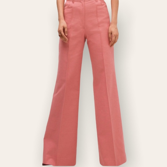 kate spade Pants - Kate Spade Wide Leg Front Seamed Retro Pants Cotton Wool Blend Pink 12 Women’s
